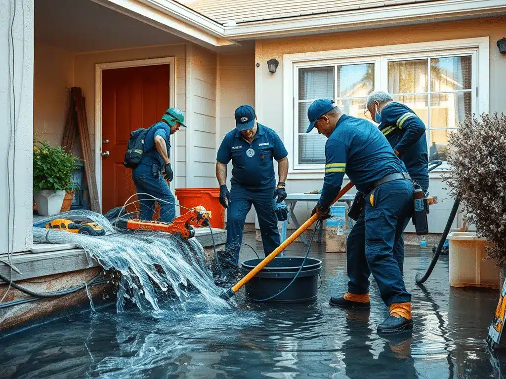 24/7 Emergency flood water extraction and structural drying dispatch in National City, CA.